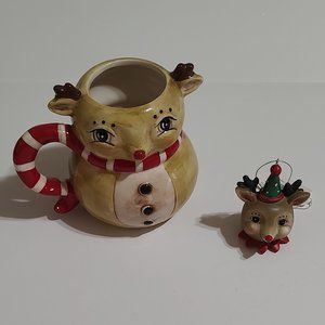 Johanna Parker Reindeer Mug and Reindeer Ornament